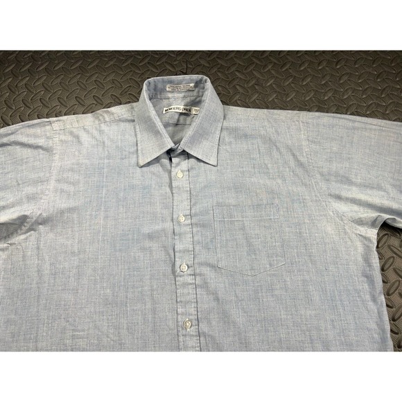 Members Only Shirt Adult Extra Large Tall Blue Button Up Short Sleeve Preppy Men - Picture 3 of 13